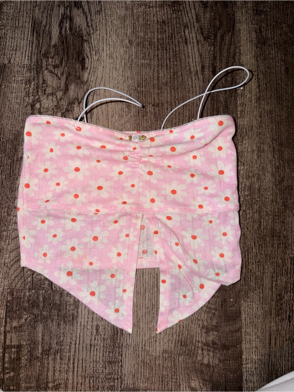 Girls Pink Daisy Tie-Front shirt